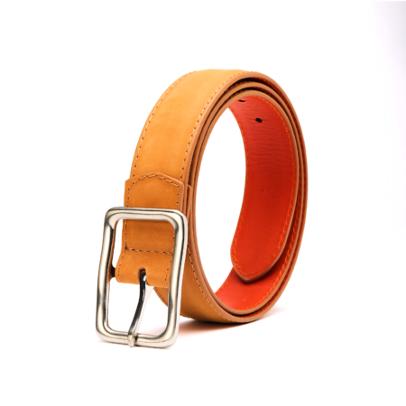 Cinturón de Piel Nubuck Miel Modelo Logger 2