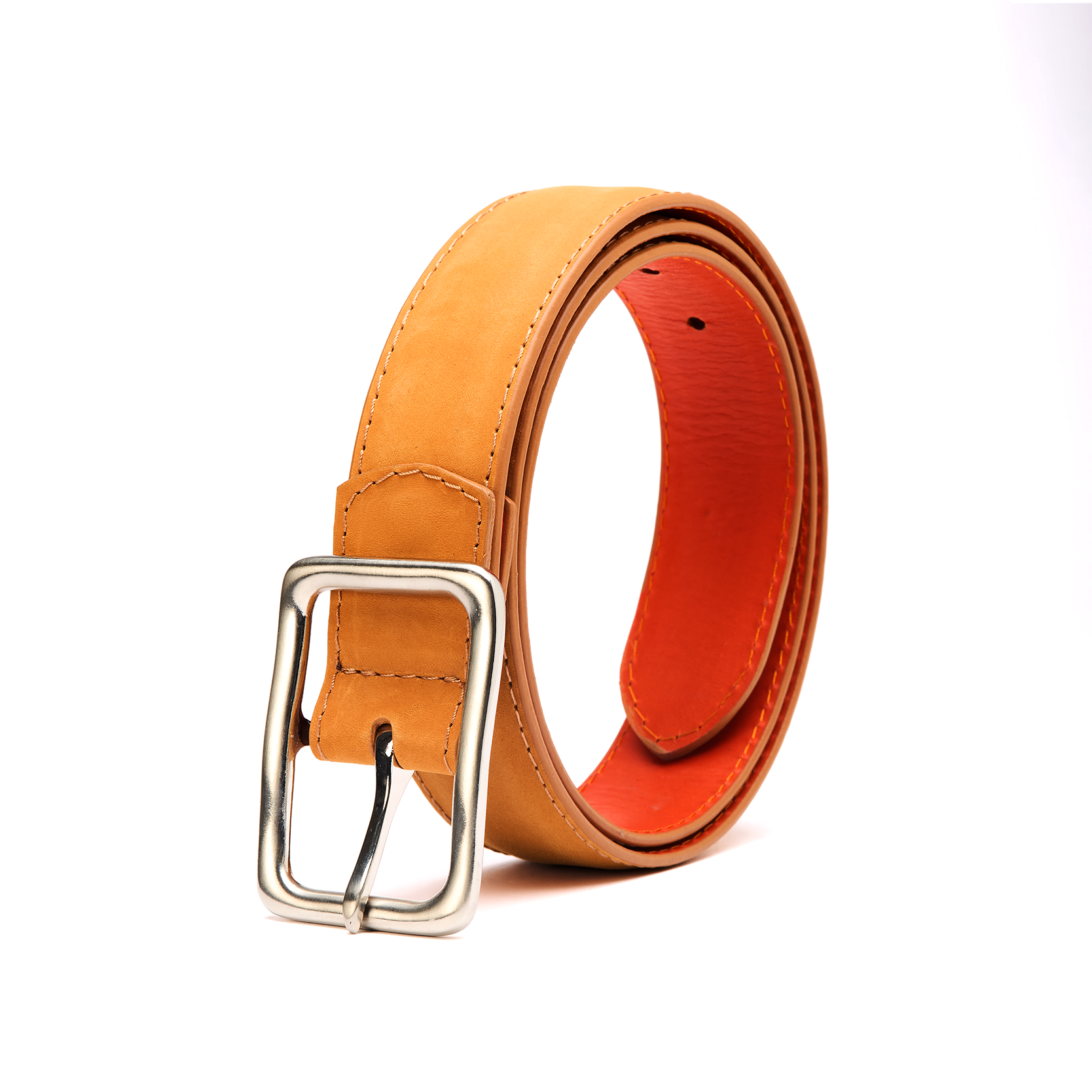 Cinturón de Piel Nubuck Miel Modelo Logger 2