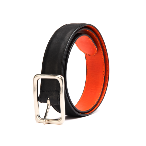 Cinturón de Piel Graso Negro Modelo Logger 2